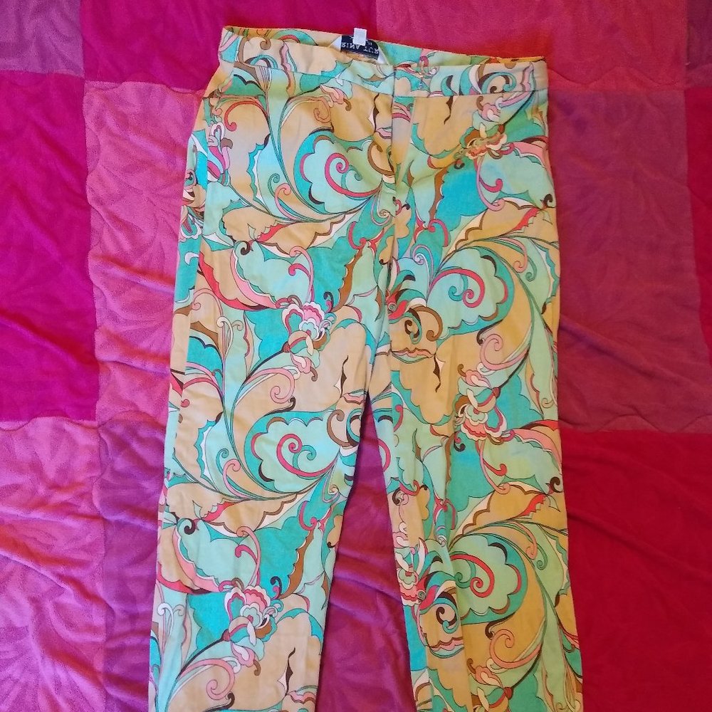 Blue Paisley Trina Turk Slacks